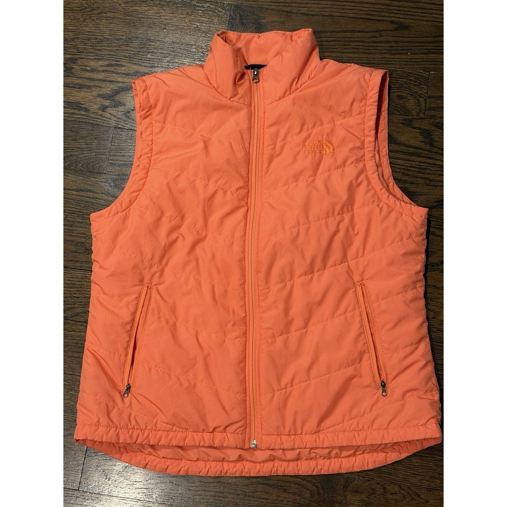 The North Face Women Large Tamburello Heather Orange Quilted Outerwear Vest